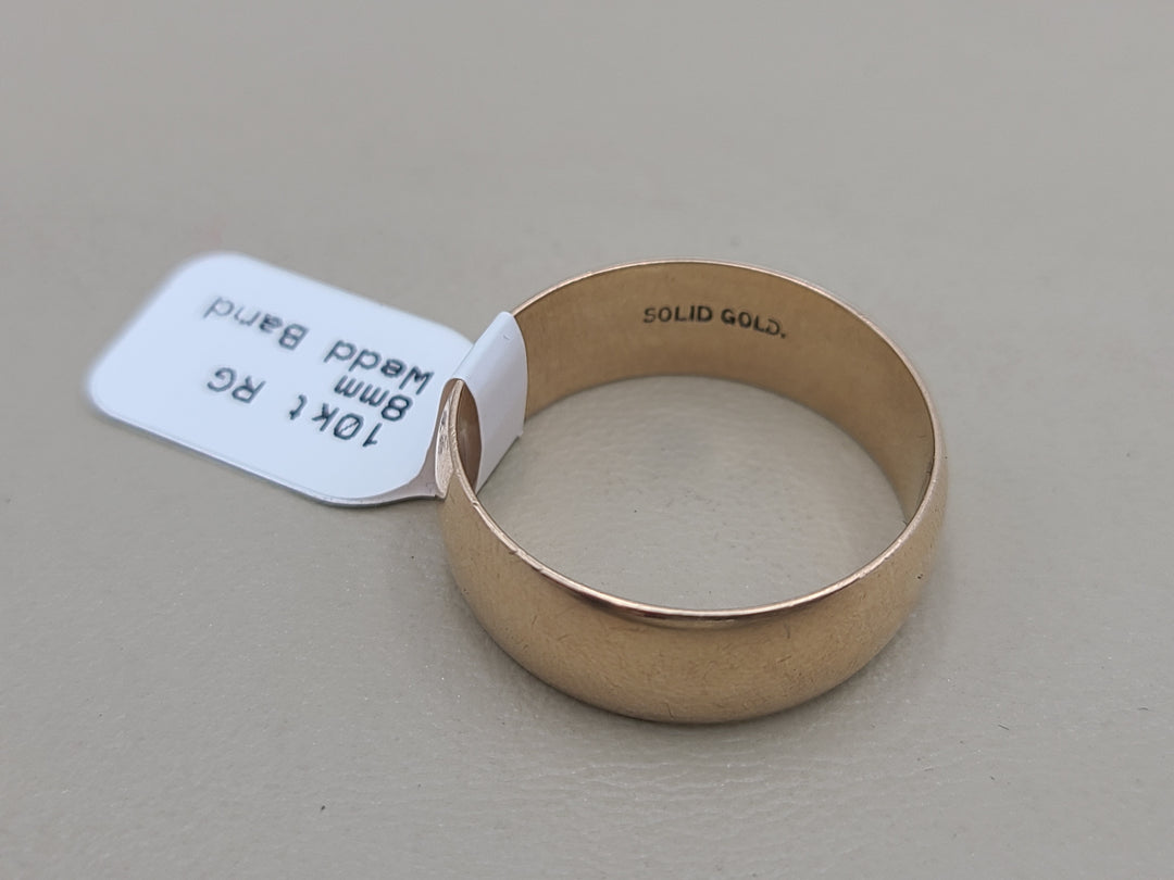 k896 Vintage Men's 10kt Rose Gold Wide Wedding Band