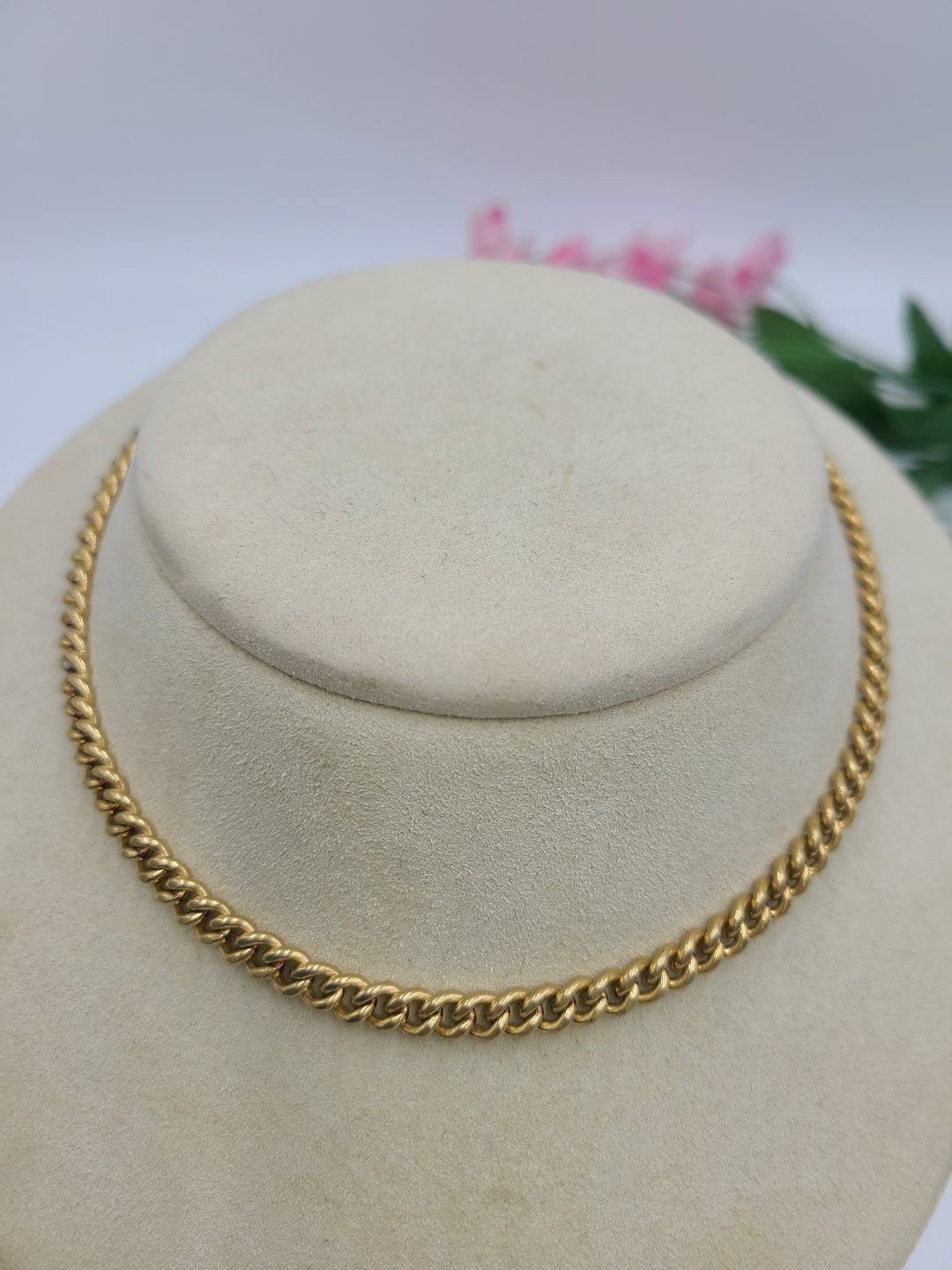 k732 Sturdy Unisex 10kt Yellow Gold 24" Cable Link Necklace
