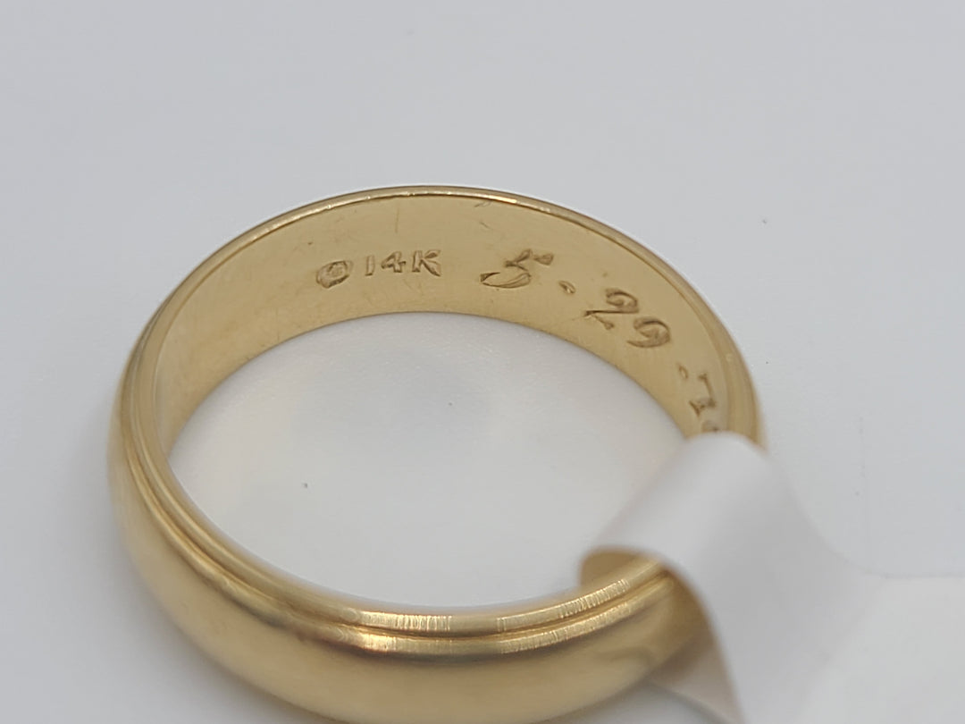 k781 Simple Ladies 14kt Yellow Gold 5mm Wide Wedding Band