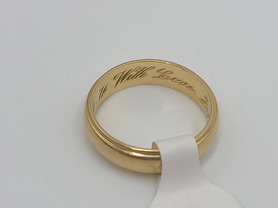 k781 Simple Ladies 14kt Yellow Gold 5mm Wide Wedding Band