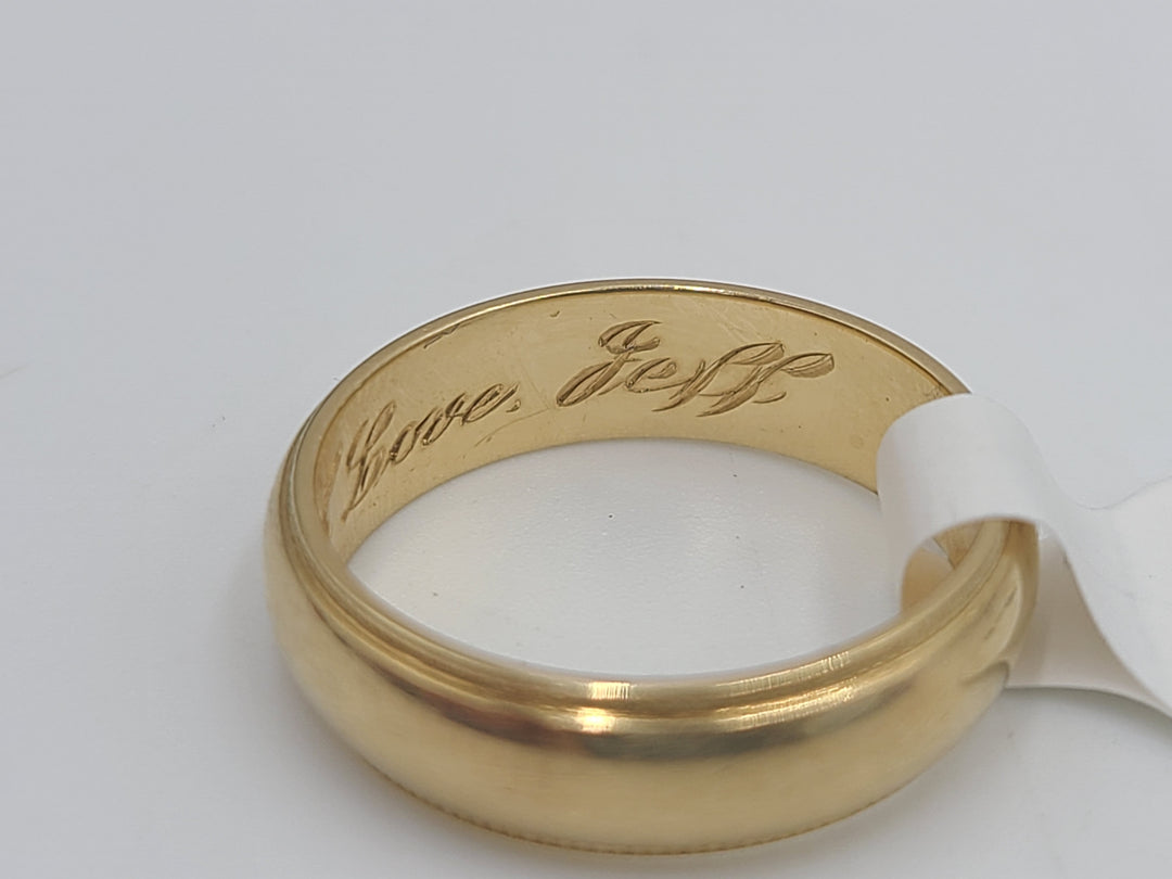 k781 Simple Ladies 14kt Yellow Gold 5mm Wide Wedding Band