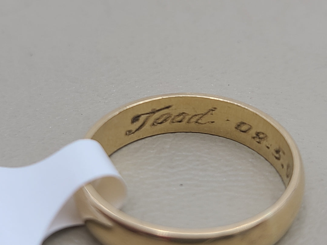 k898 Ladies Antique 14kt Yellow Gold Wedding Band