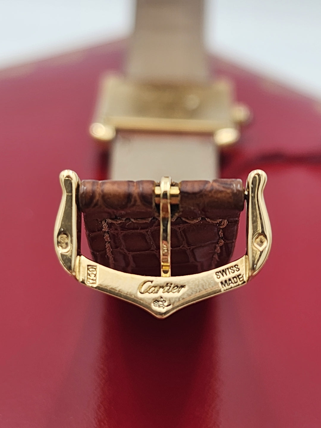 m707 Nice 18kt Yellow Gold Unisex Cartier Tank Quartz Wristwatch