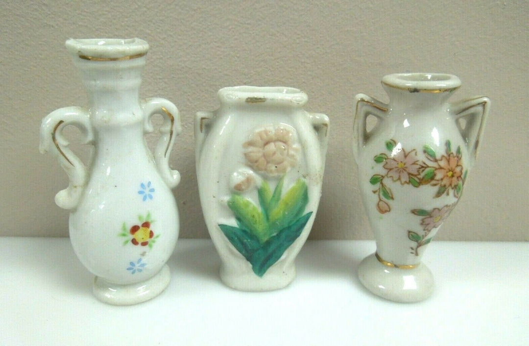 r105 Set Of 3 Vintage Miniature Vase JAPAN