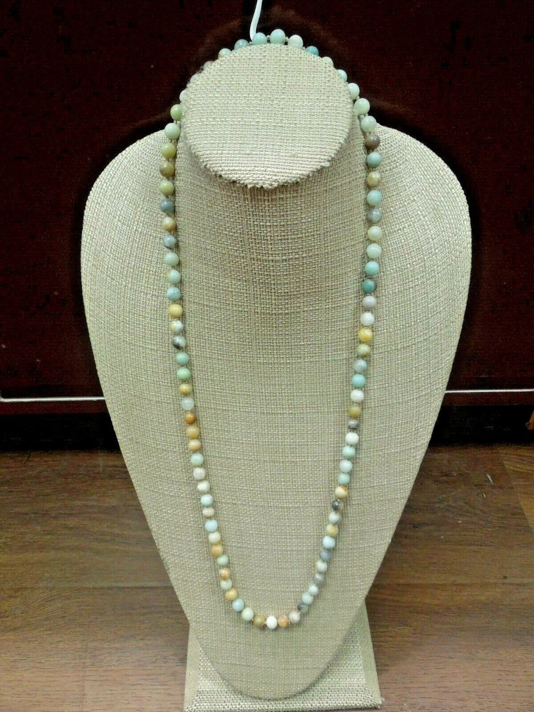 r124 Vintage Beautiful Agate Beads Necklace 40" (approx.)
