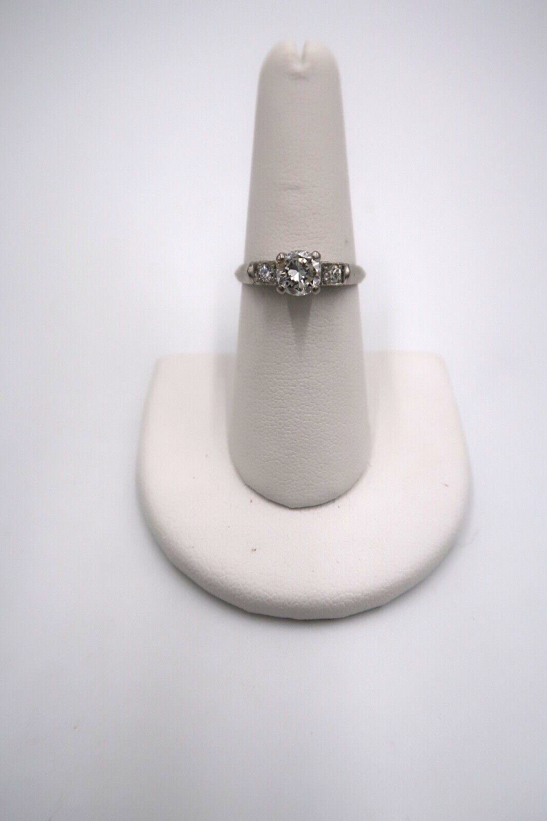 t333 Vintage Platinum Diamond 0.92 TDW Ring Size 7 1/4(US)