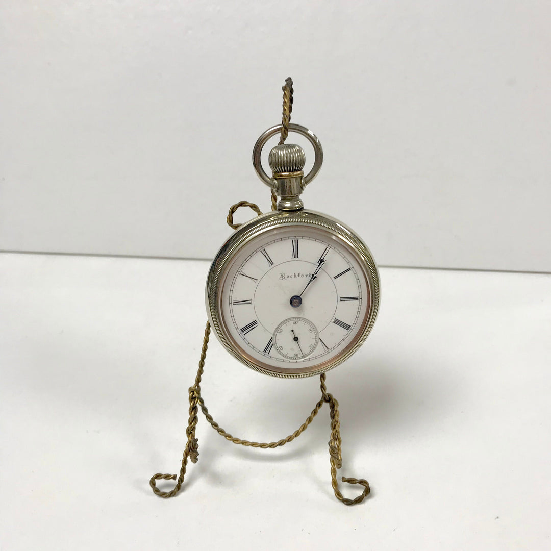f294 Vintage Twisted Wire Travel Pocket Watch Holder Stand