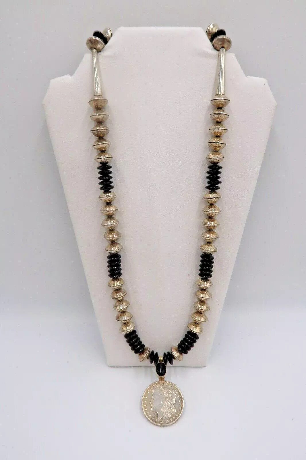 t435 Betty Yellow horse Navajo Sterling Silver Native American Pendant Necklace