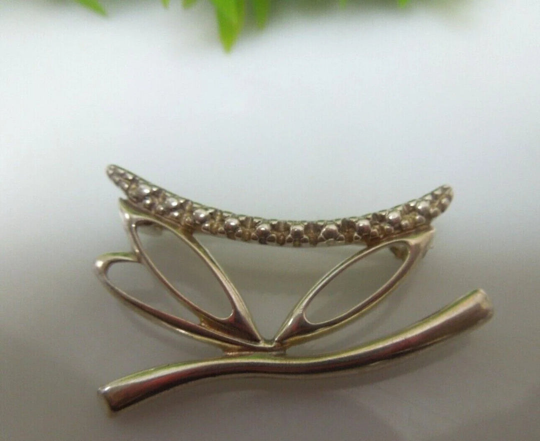 r161 Vintage Beautiful Sterling Silver 925 Pin Brooch  3.5g Signed