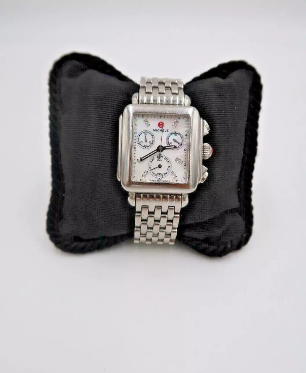 t343 Michele Deco Diamond Stainless Chronograph Women's Watch MW06P00A0046.