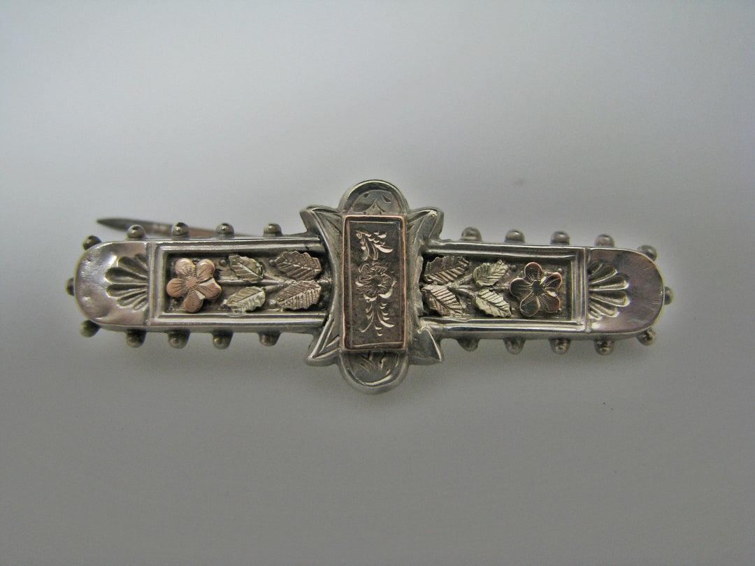 H189 Beautiful Stainless Steal Brooch/ Pin with flowery design