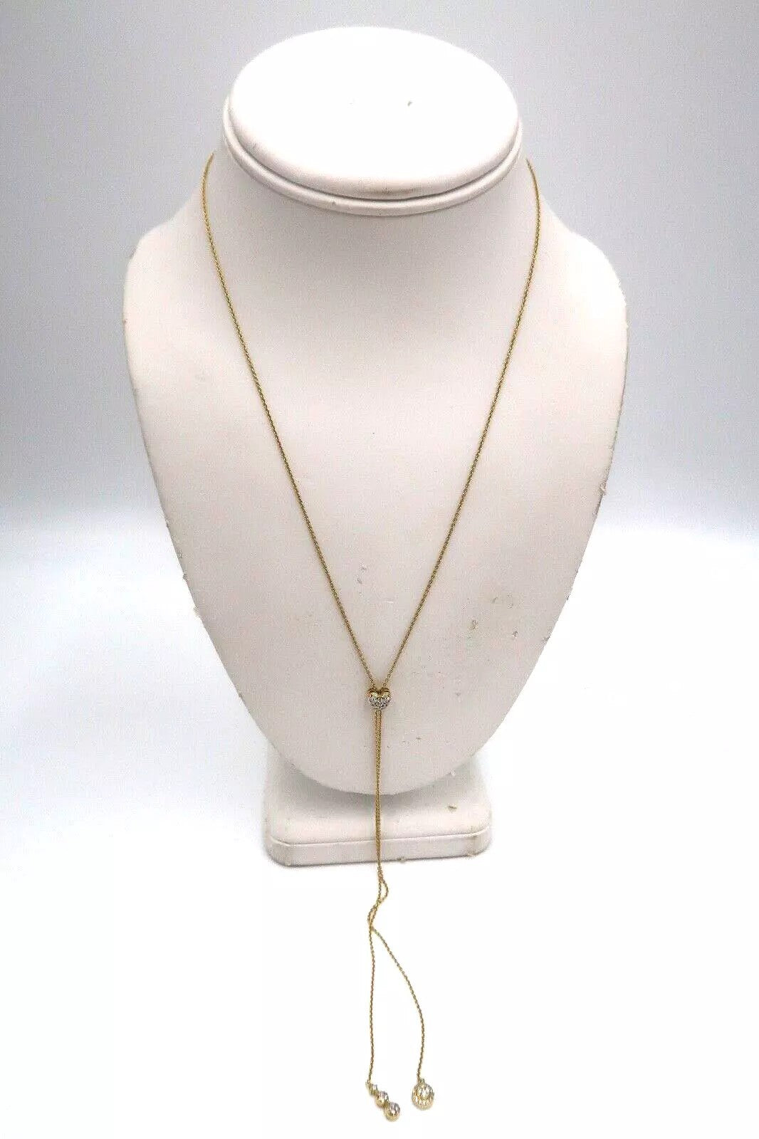 t419 Beautiful 14kt Yellow Gold Diamond 0.25 TDW Slide Necklace