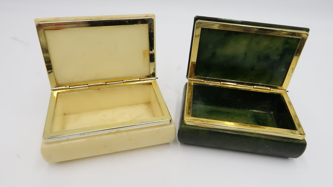 t489 Vintage Keepsake Box Marble Green/Beige
