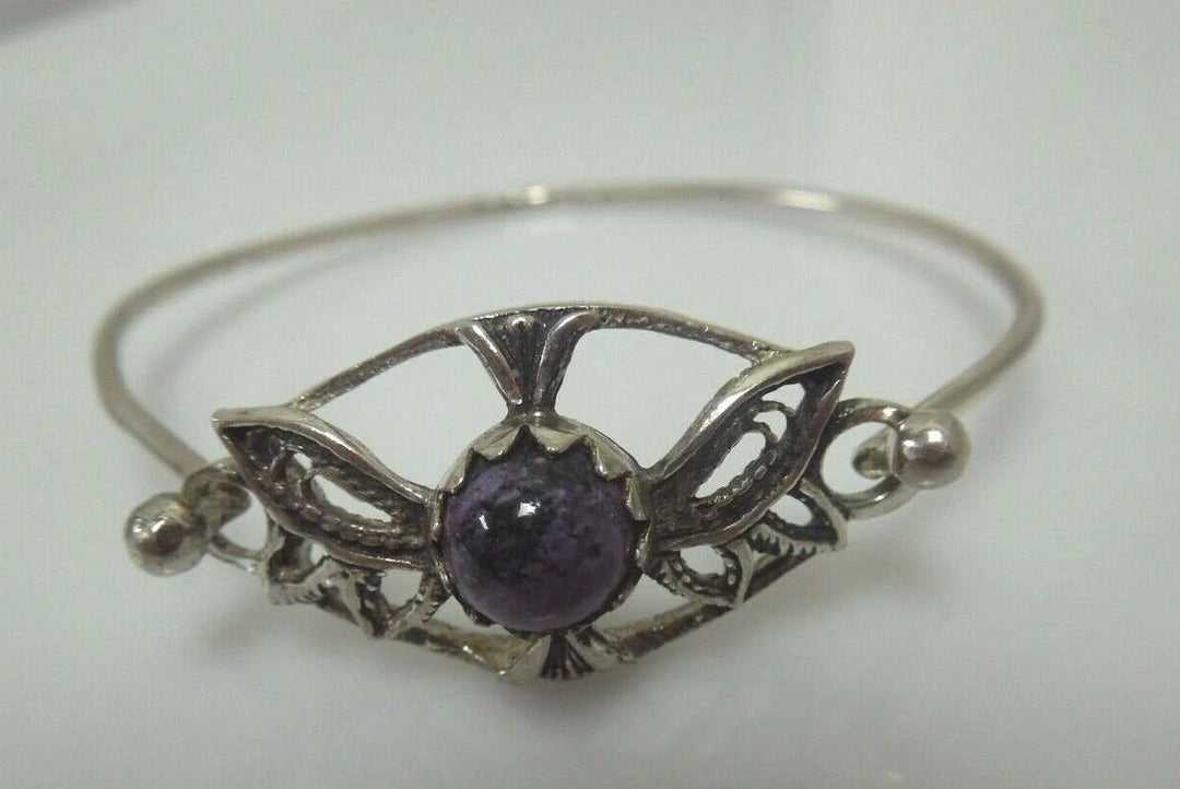 r154 Vintage Sterling Silver 875 Bangle Bracelet 7.6g Signed