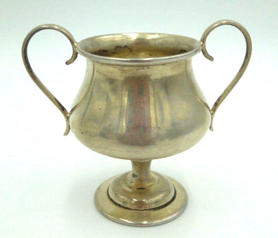 t245 Antique Circa 1900 Sterling Silver Trophy, Silver Trophy Miniature,