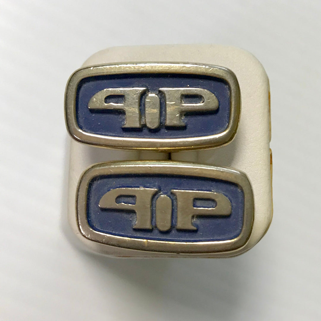 f267 Vintage Gold Tone Blue Men's Cuff Links