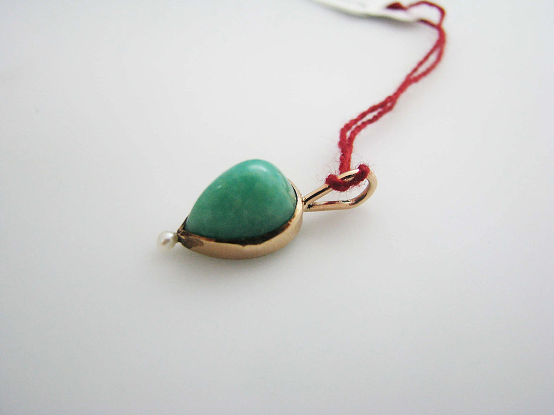b446 Pretty 10kt Yellow Gold Amazonite pendant