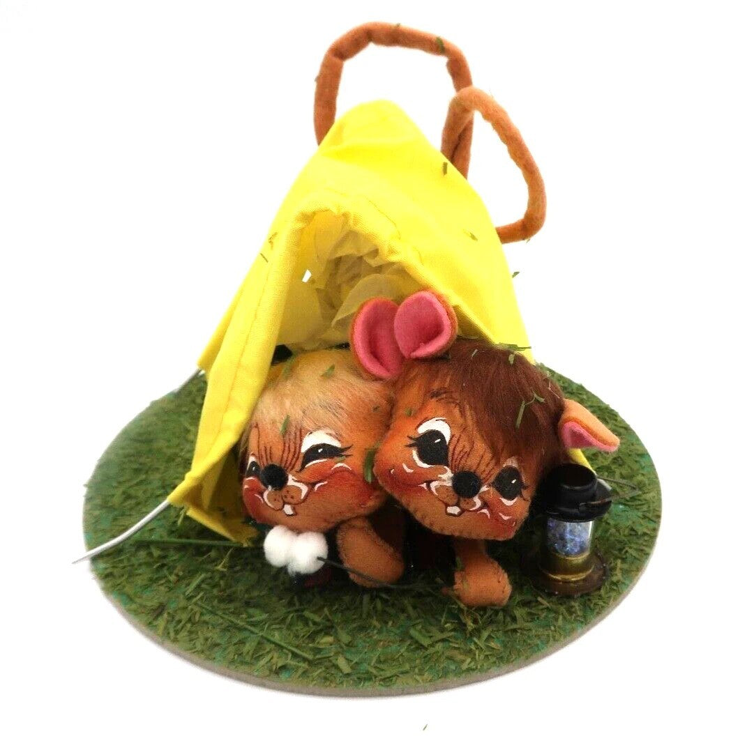 t407 Annalee Mobilitee Doll Mice Mouse Tent Camping Roasting Marshmallow