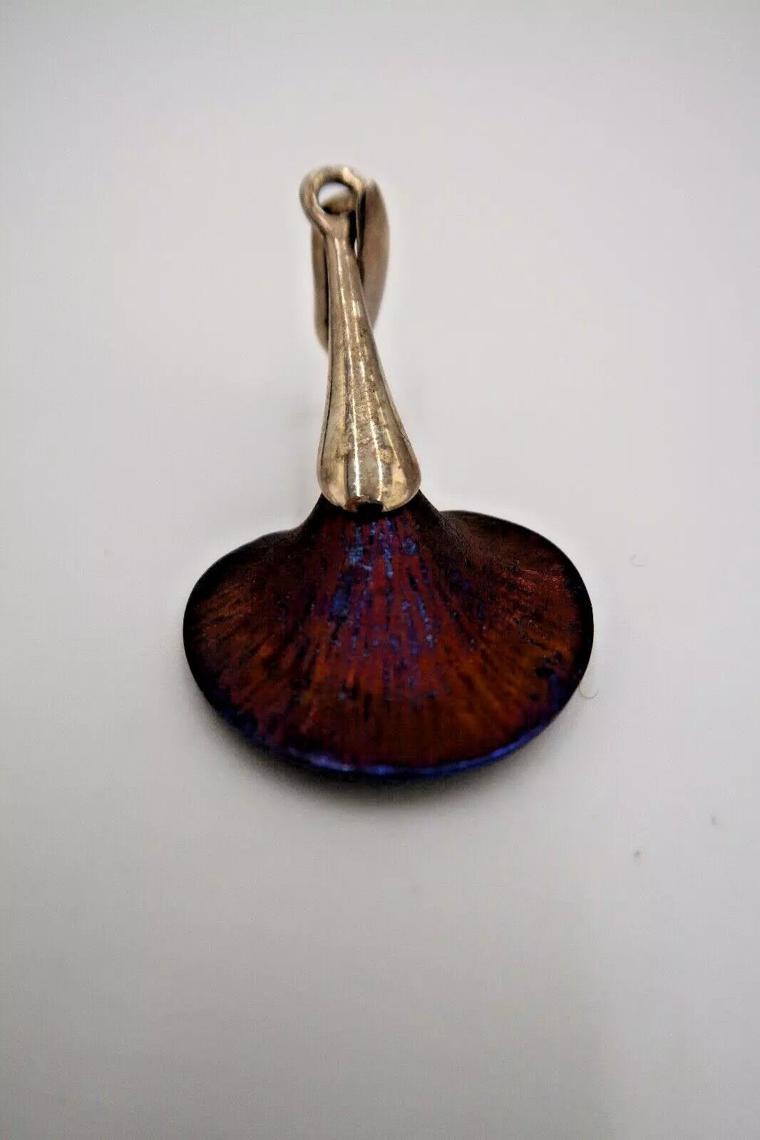 t325 Blue Lily Pendant in Sterling Silver, Titanium and 24k Gold Plating