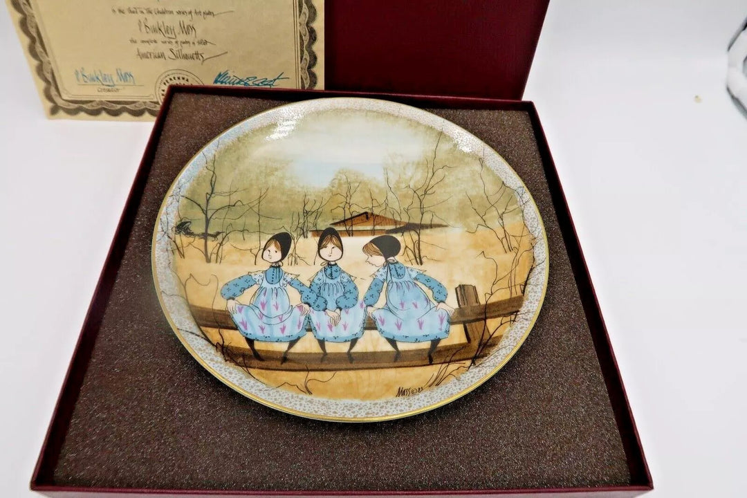 t415 P Buckley Moss Plate, Waiting for Tom, Collectors Plate, Mennonite Plate,