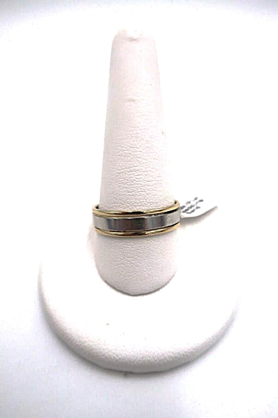 t439 18k Yellow Gold Platinum Wedding Band Size 11 1/2(US)