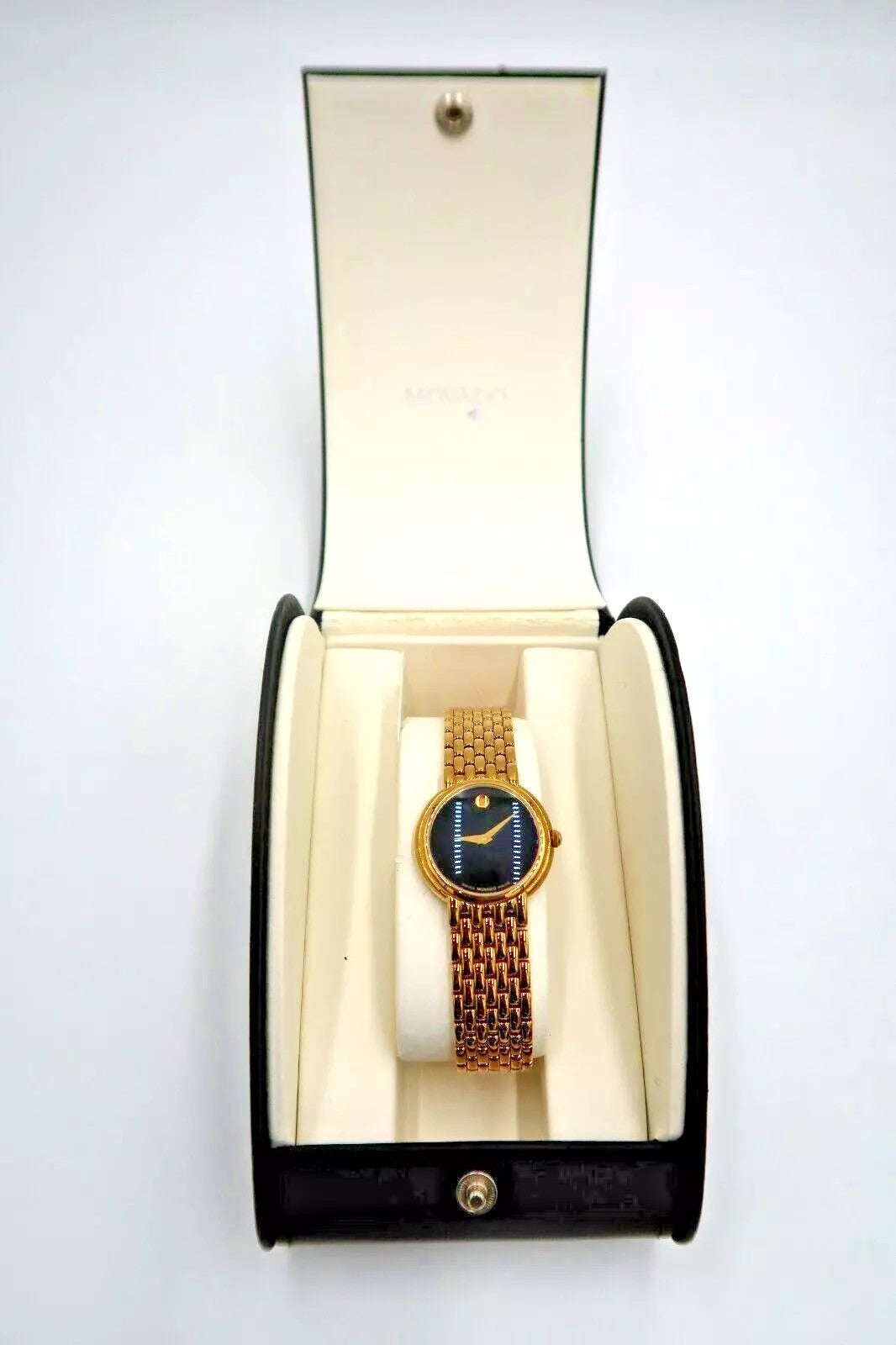 t280 Ladies Movado 0605648 CERTA Gold-Tone Black Dial Stainless Steel Watch