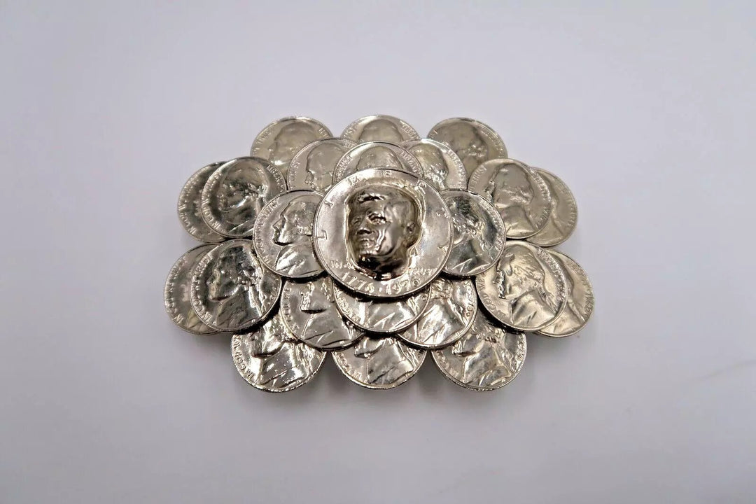 t298 Vintage Belt Buckle Coins Liberty Head 1776-1976