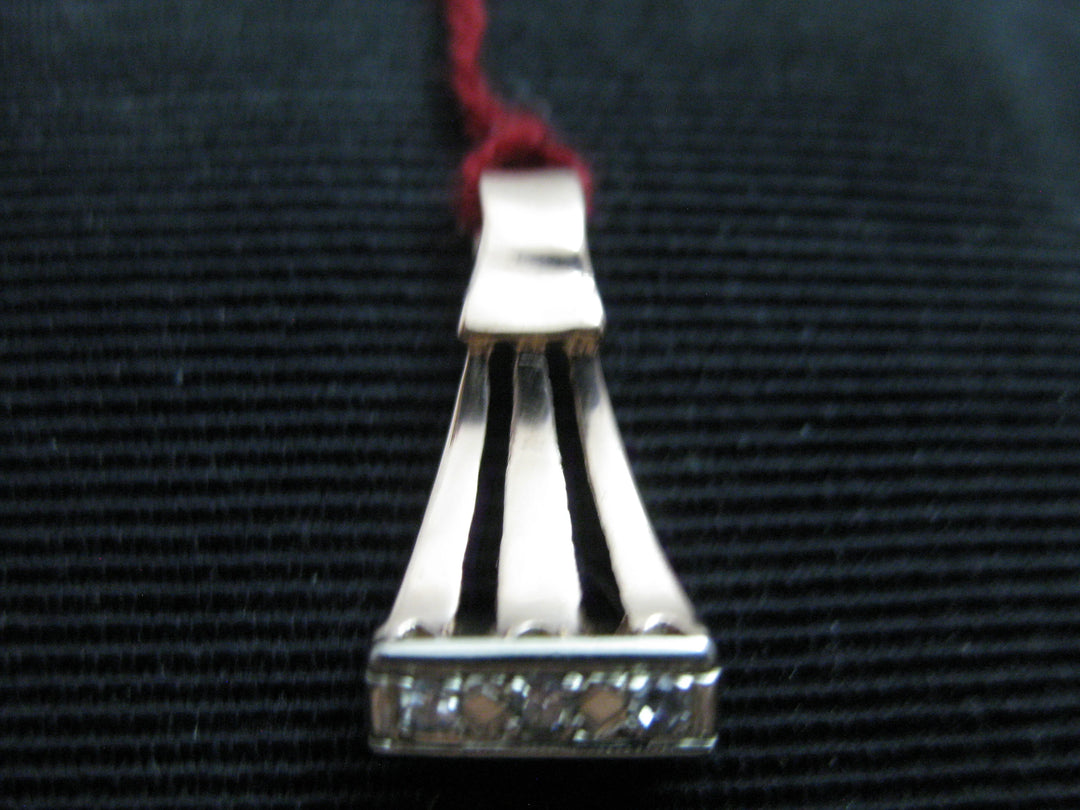 g305 Simple yet Elegant 14kt Rose Gold Pendant with 3 Diamonds .03cts