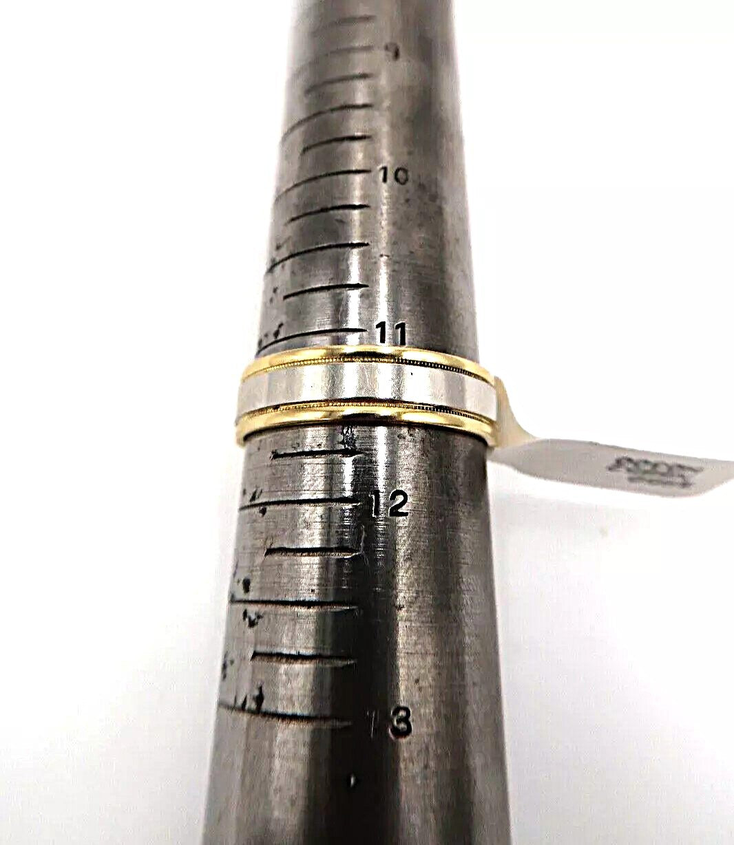 t439 18k Yellow Gold Platinum Wedding Band Size 11 1/2(US)