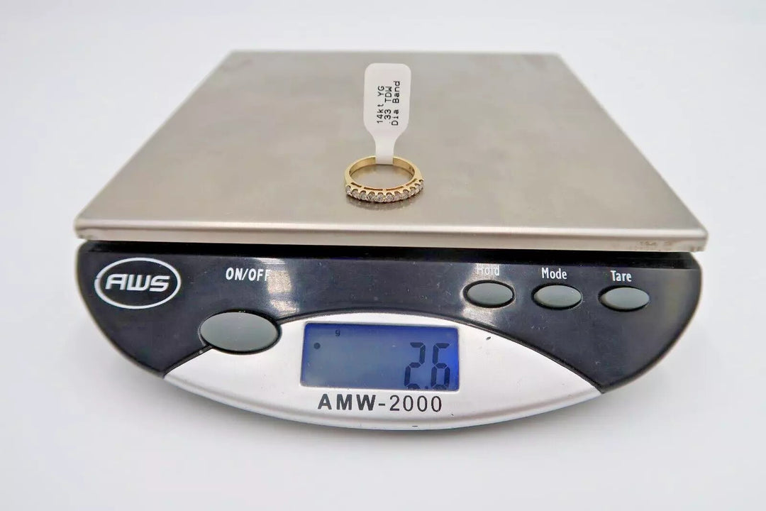 t308 14k Yellow Gold Diamond Wedding Band, Engagement Ring, Promise Ring,14k