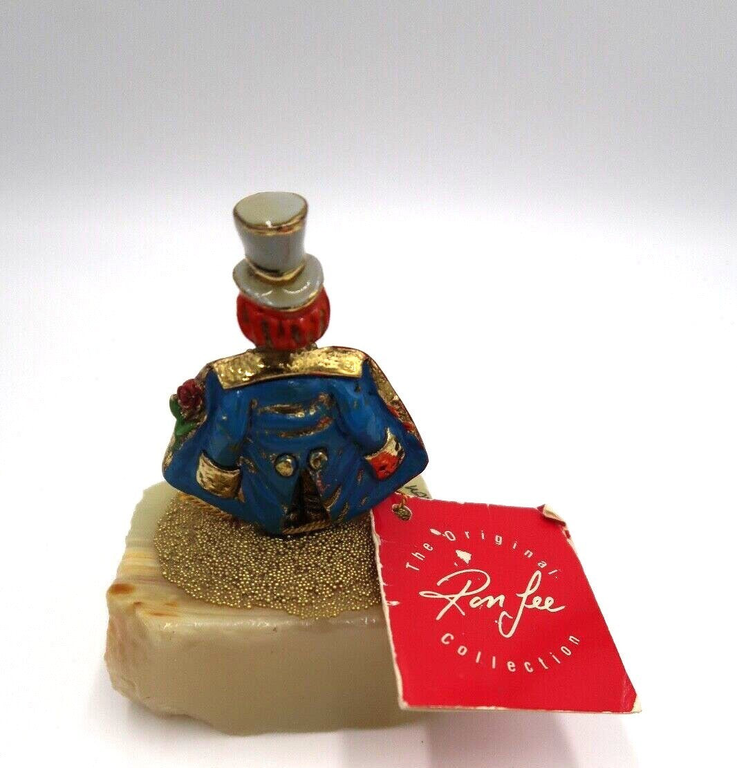 t368 Vintage Signed Ron Lee Collection Hand-Painted Clown Top Hat Open Coat Puppies Figurine with Original Tag 4" H Signed Ron 086