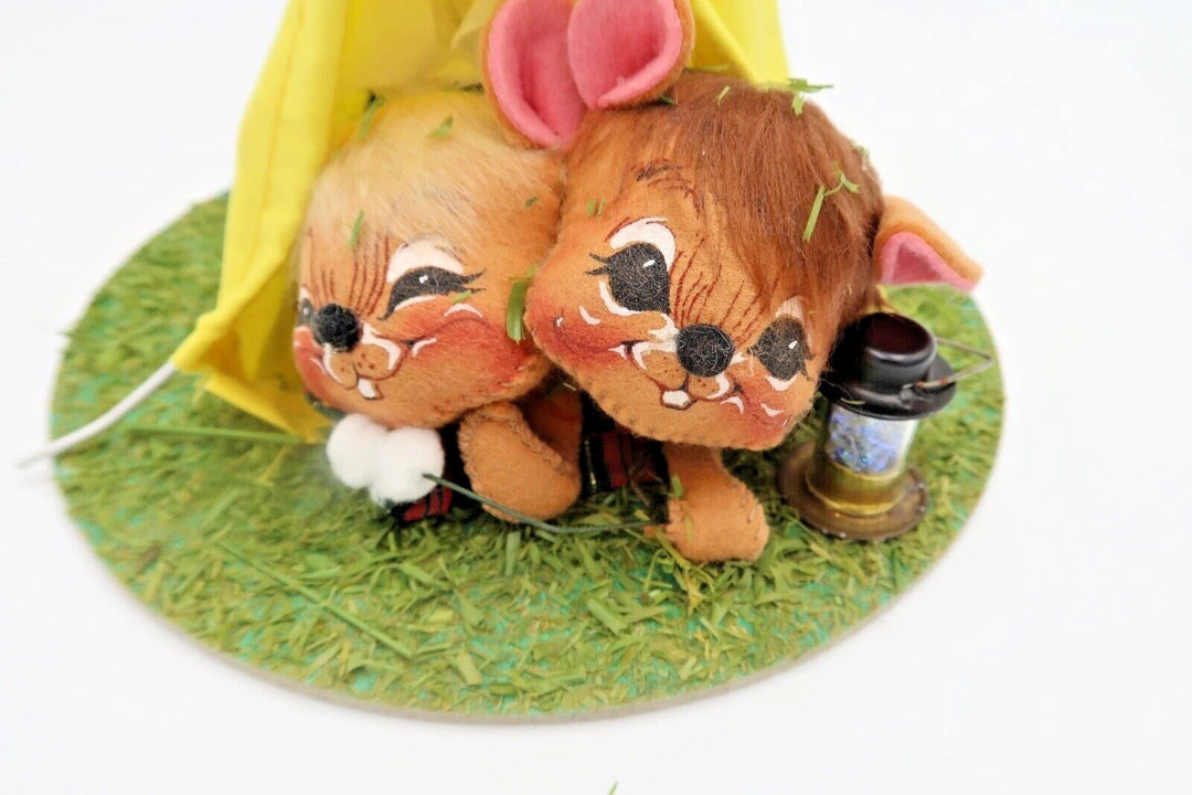 t407 Annalee Mobilitee Doll Mice Mouse Tent Camping Roasting Marshmallow