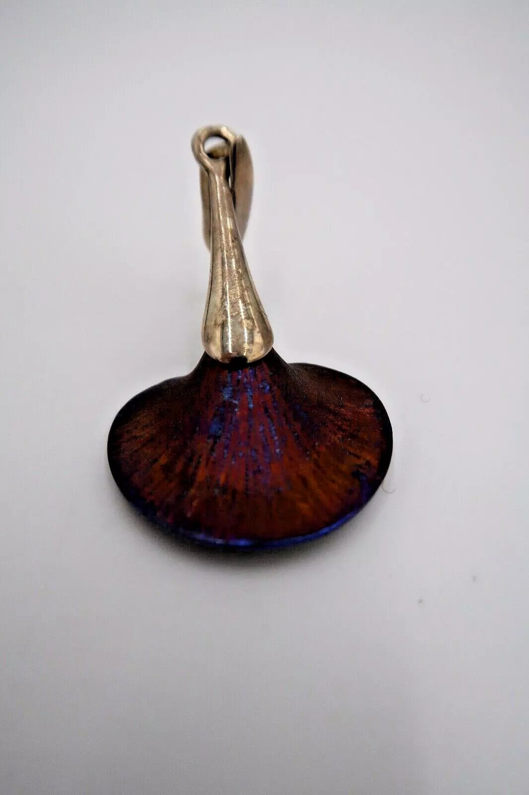 t325 Blue Lily Pendant in Sterling Silver, Titanium and 24k Gold Plating