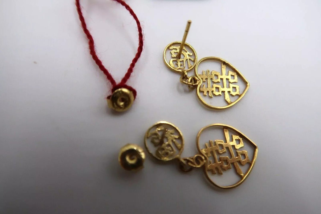 t378 18k Yellow Gold Dangle Earrings 1.9g