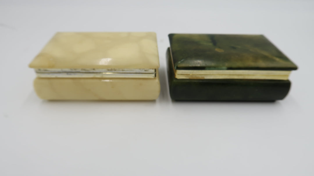 t489 Vintage Keepsake Box Marble Green/Beige