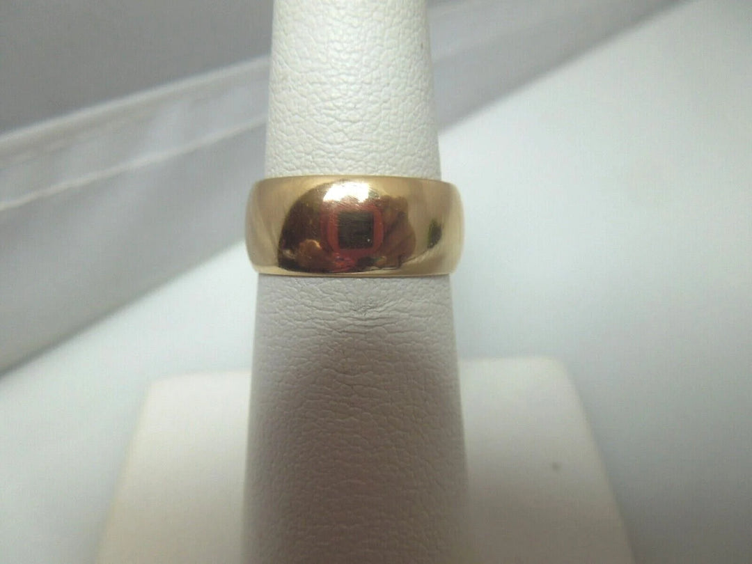 r172 14kt Rose Gold Size 6.75(USA) Wedding Band Signed 5.7g