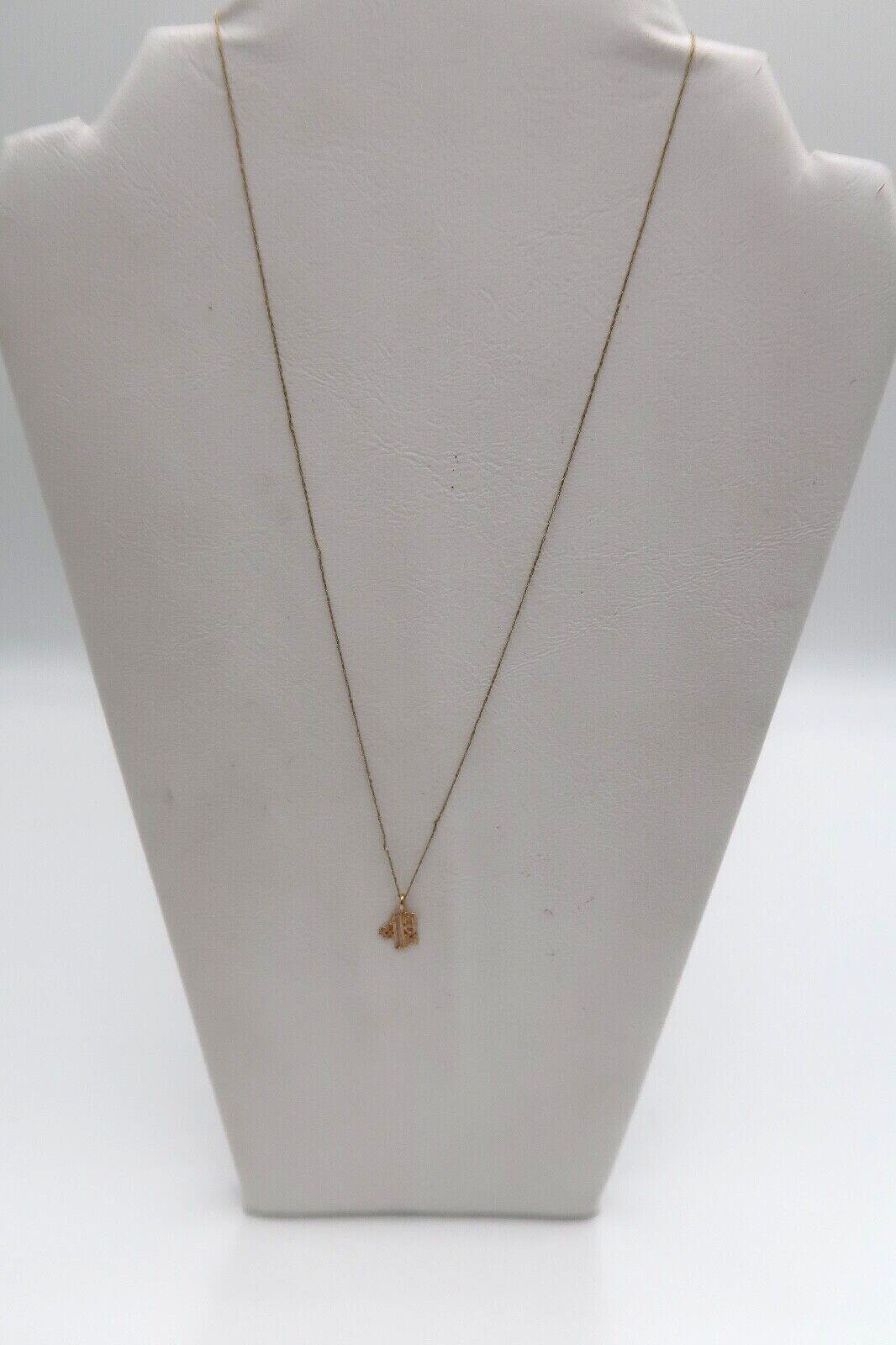 t385 14k Yellow Rose Gold #1 MOM Pendant 20"