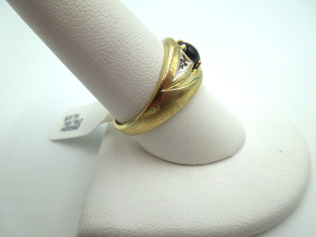 t250 10kt Yellow Gold Star Sapphire Ring 9 3/4(US) Signed Unisex Ring