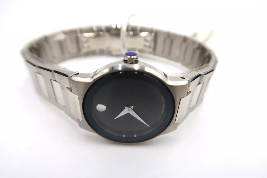 t281 Movado Sapphire Quartz Black Dial Ladies Watch Item No. 0605806