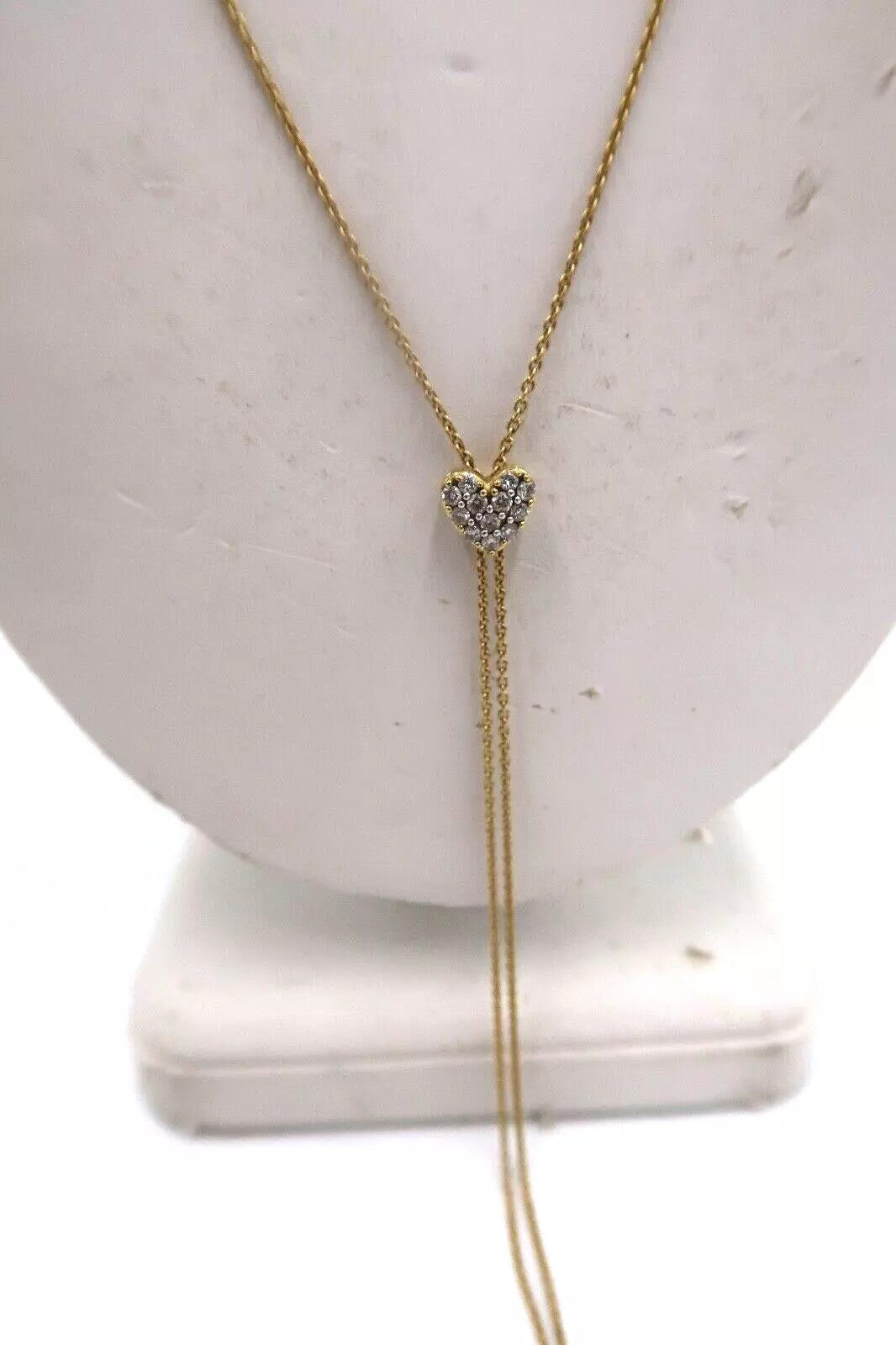 t419 Beautiful 14kt Yellow Gold Diamond 0.25 TDW Slide Necklace