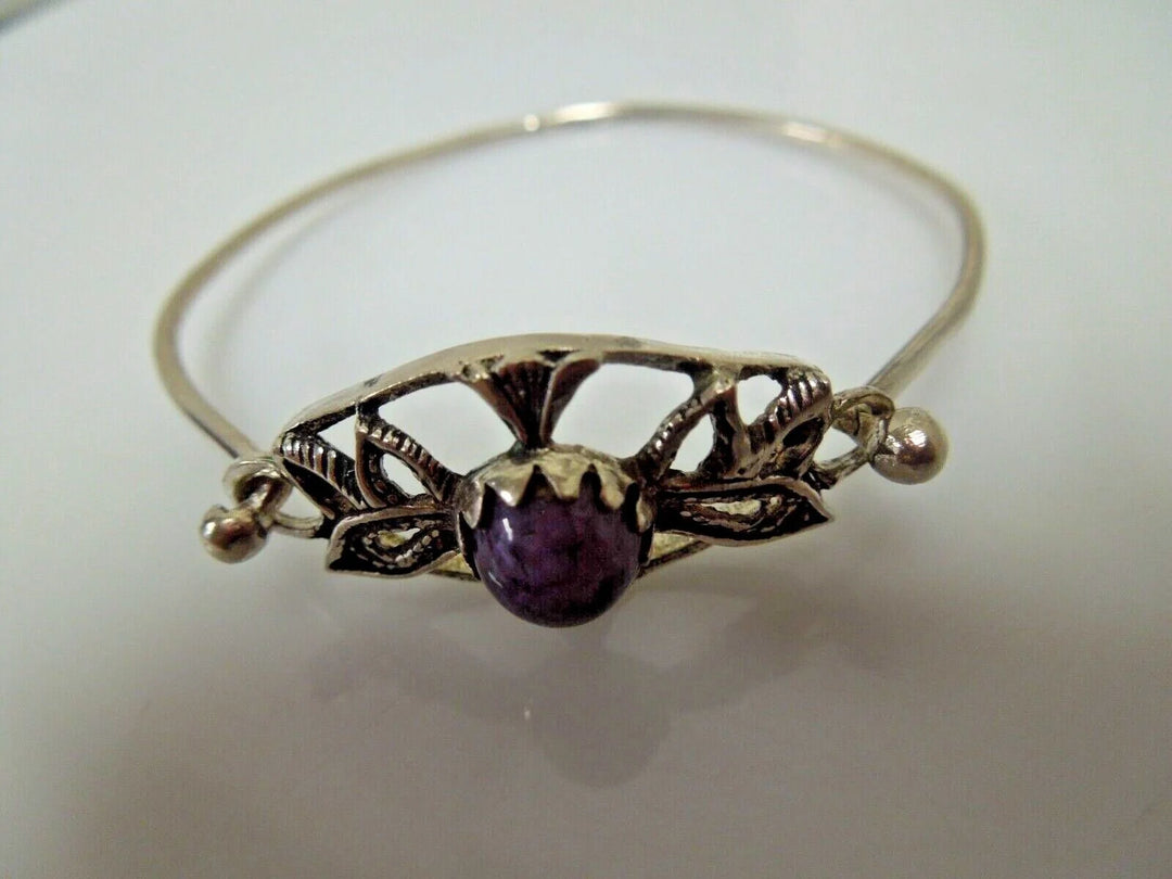 r154 Vintage Sterling Silver 875 Bangle Bracelet 7.6g Signed