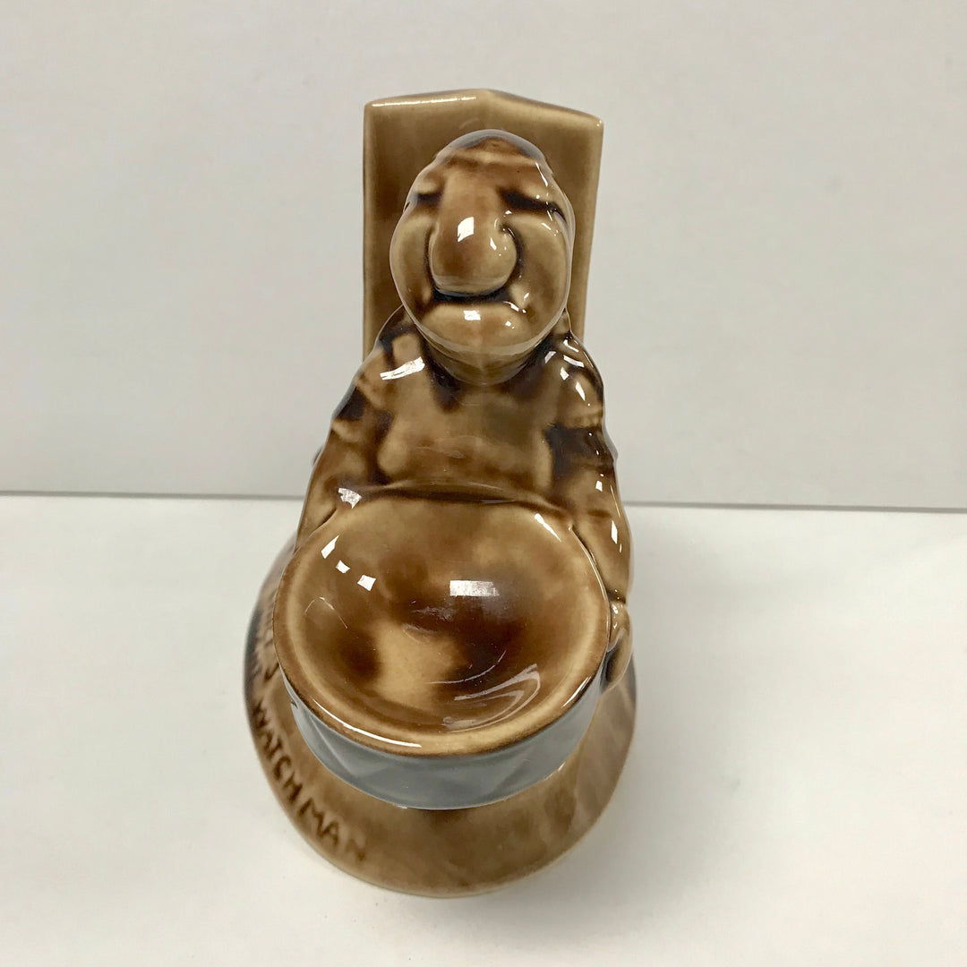 f278 Vintage Ceramic Pocket Watch Holder Stand Case The Big Chief's Watchman