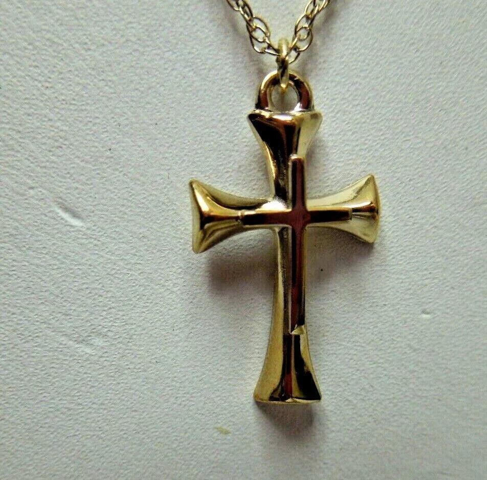r170 14kt Gold Filled Cross Pendant Chain Necklace 18"