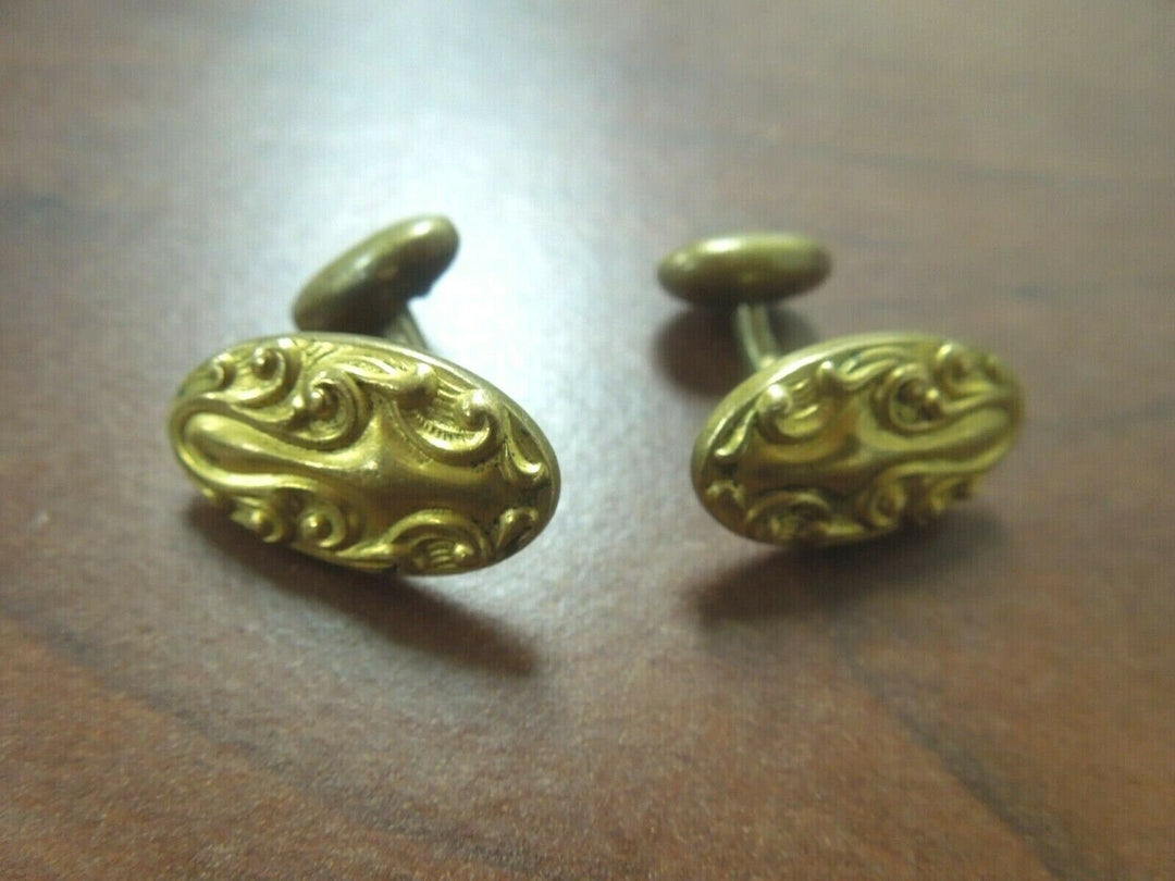 r093 Victorian gold filled ornate mens cufflinks 10.4 g