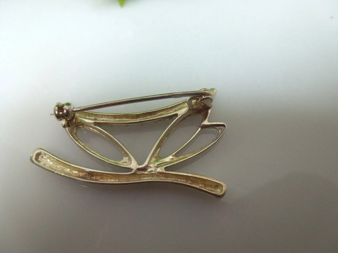 r161 Vintage Beautiful Sterling Silver 925 Pin Brooch  3.5g Signed
