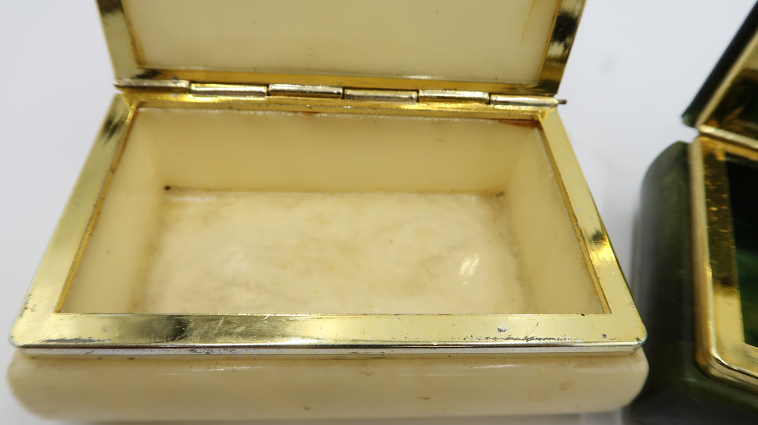 t489 Vintage Keepsake Box Marble Green/Beige