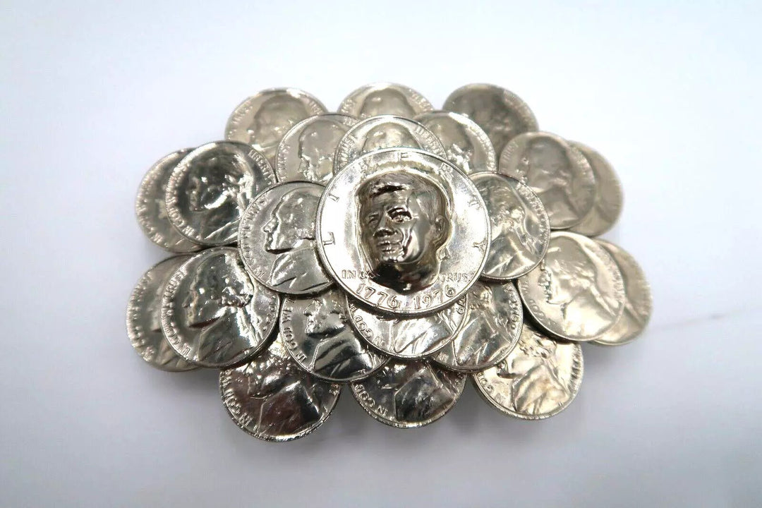 t298 Vintage Belt Buckle Coins Liberty Head 1776-1976