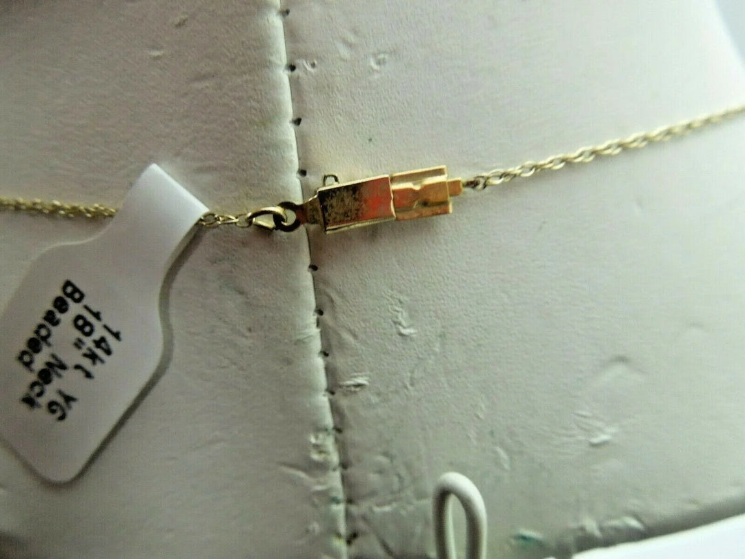 r148 14kt Yellow Gold Necklace 18" with Gold Balls and Black Onyx Balls So Beautiful