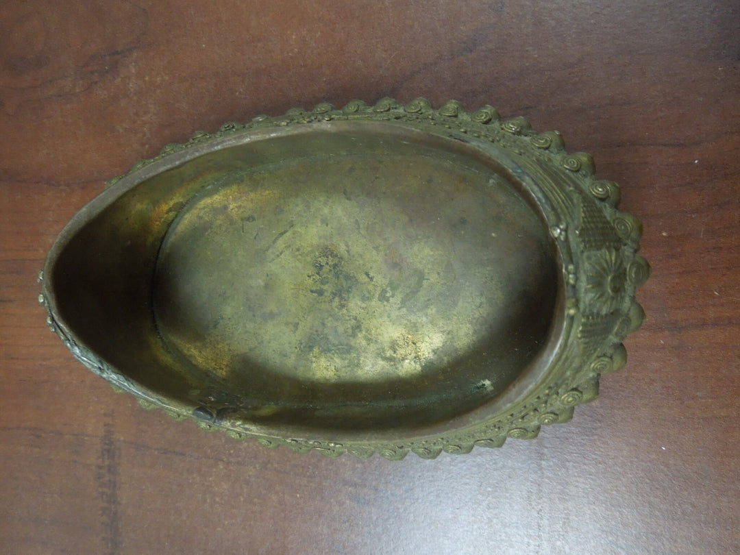 r149 Victorian Antique Brass Soap Holder Very Rare