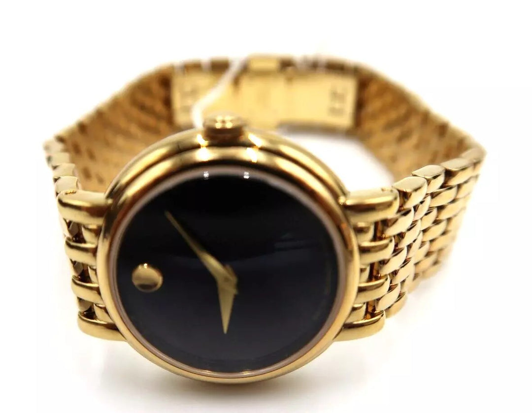 t280 Ladies Movado 0605648 CERTA Gold-Tone Black Dial Stainless Steel Watch